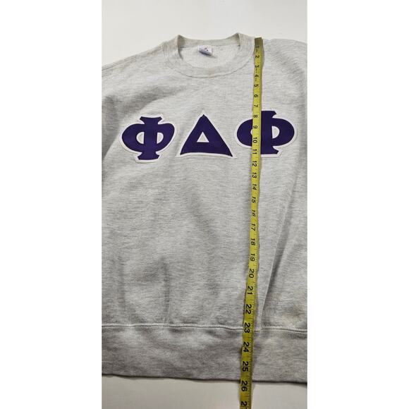 Jerzees super sweats USA made phi delta theta fraternity sweater vintage 90s L+ - Picture 6 of 7